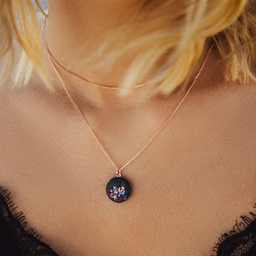 Halskette MARY | Black Crystal Rosé