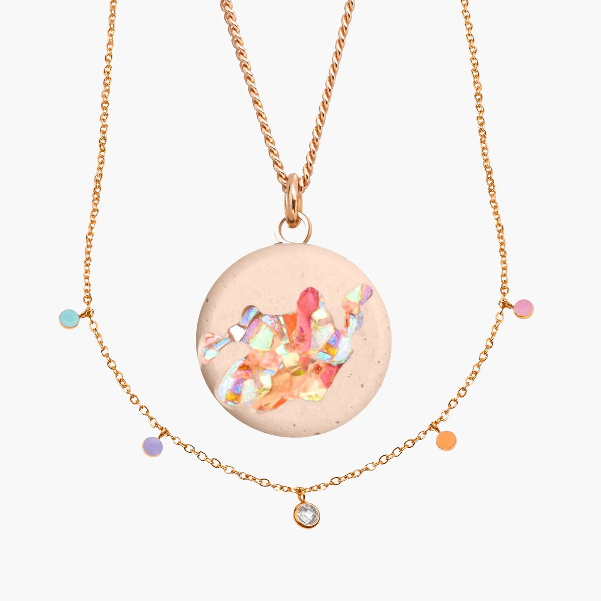 Halskette MARY & DROPS | Sand Crystal Rosé