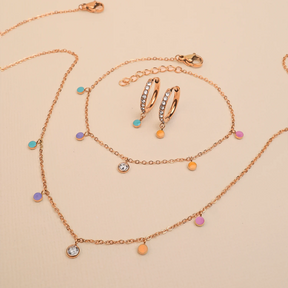 Halskette MARY & DROPS | Sand Crystal Rosé